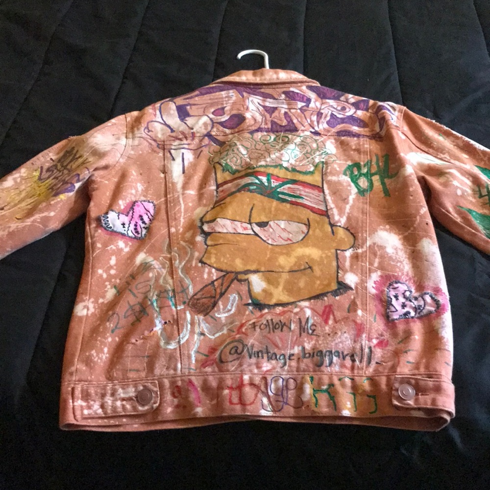Custom HandPainted Bart Jean Jacket
